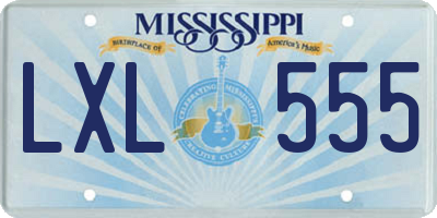 MS license plate LXL555