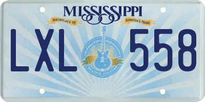 MS license plate LXL558