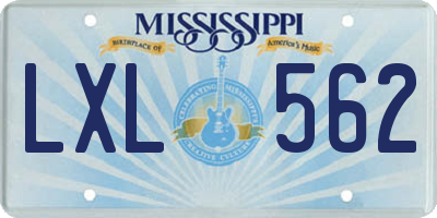 MS license plate LXL562
