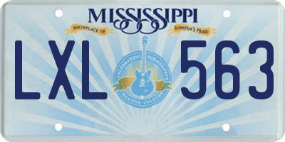 MS license plate LXL563