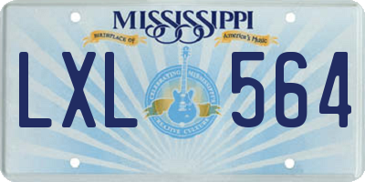 MS license plate LXL564