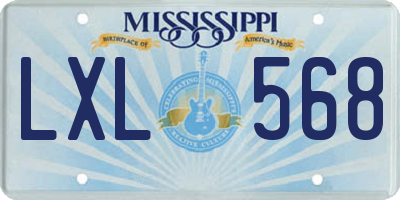MS license plate LXL568