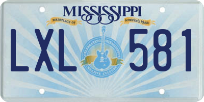 MS license plate LXL581