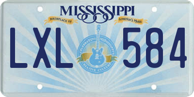 MS license plate LXL584