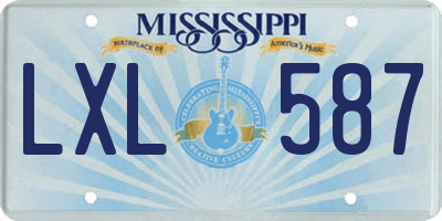 MS license plate LXL587