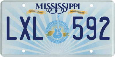 MS license plate LXL592