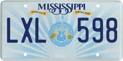 MS license plate LXL598
