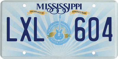 MS license plate LXL604