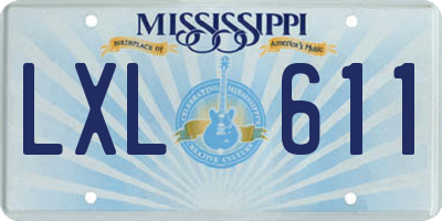 MS license plate LXL611