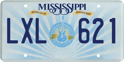 MS license plate LXL621