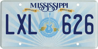 MS license plate LXL626