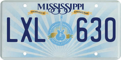 MS license plate LXL630