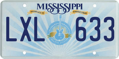 MS license plate LXL633