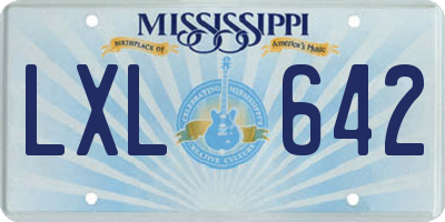 MS license plate LXL642