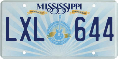 MS license plate LXL644