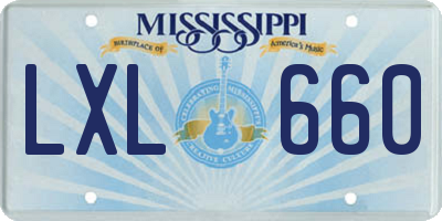 MS license plate LXL660