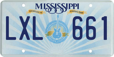 MS license plate LXL661