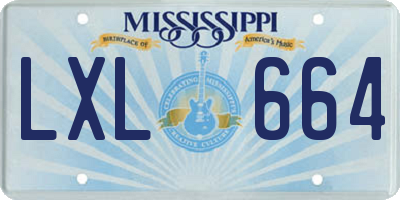 MS license plate LXL664