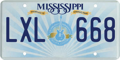 MS license plate LXL668
