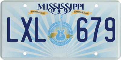 MS license plate LXL679