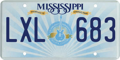MS license plate LXL683