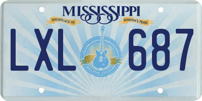 MS license plate LXL687