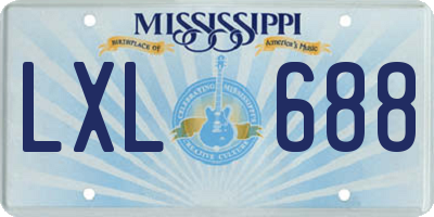 MS license plate LXL688