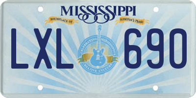 MS license plate LXL690