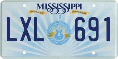 MS license plate LXL691
