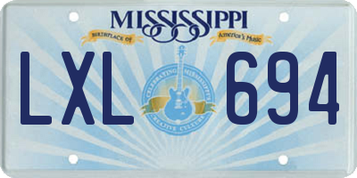 MS license plate LXL694