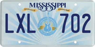 MS license plate LXL702