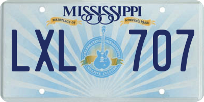 MS license plate LXL707