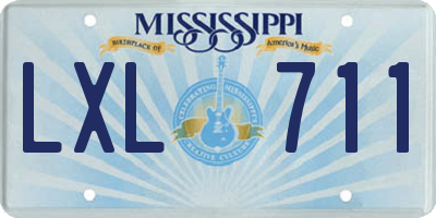 MS license plate LXL711