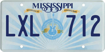 MS license plate LXL712