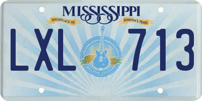 MS license plate LXL713