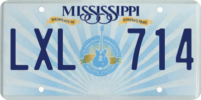 MS license plate LXL714