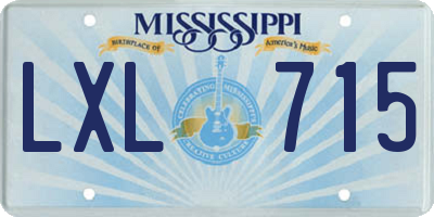 MS license plate LXL715