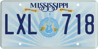 MS license plate LXL718