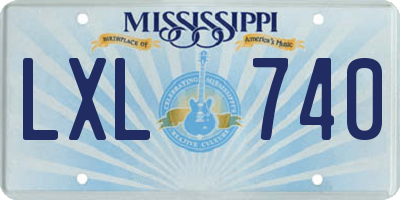 MS license plate LXL740