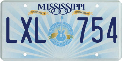 MS license plate LXL754
