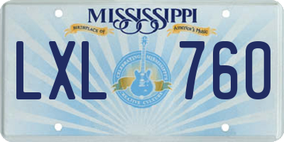 MS license plate LXL760