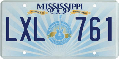 MS license plate LXL761