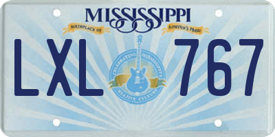 MS license plate LXL767