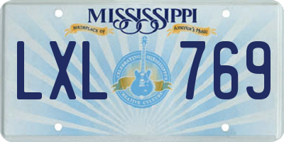 MS license plate LXL769