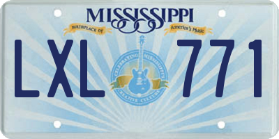 MS license plate LXL771