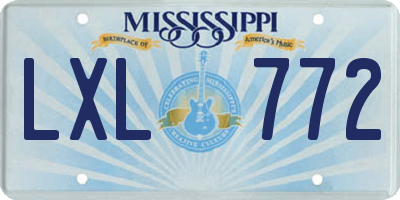 MS license plate LXL772
