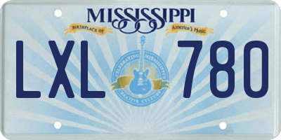 MS license plate LXL780