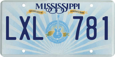 MS license plate LXL781