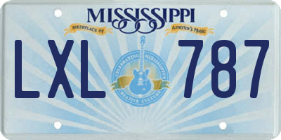 MS license plate LXL787