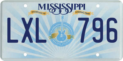 MS license plate LXL796